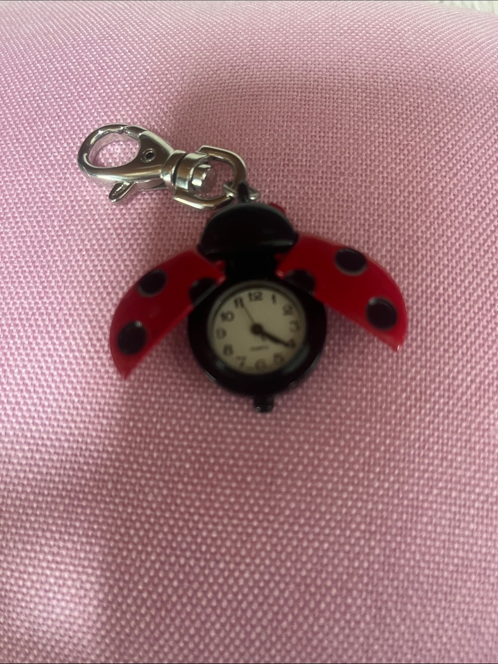 Ladybug Keychain Watch Charm - Red